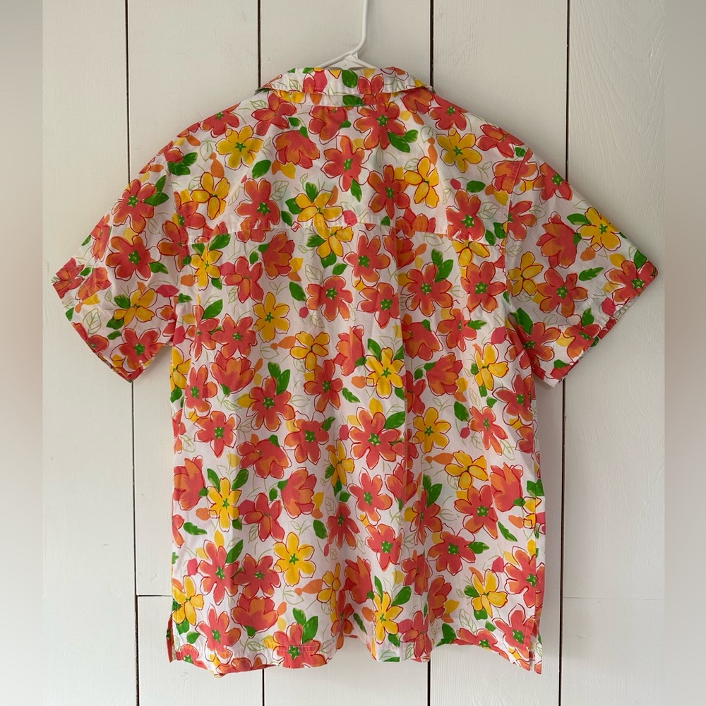 VTG 90s Bobbie Brooks Floral Button-Up Top Sz 18W/20W Short Sleeve - Picture 2 of 7